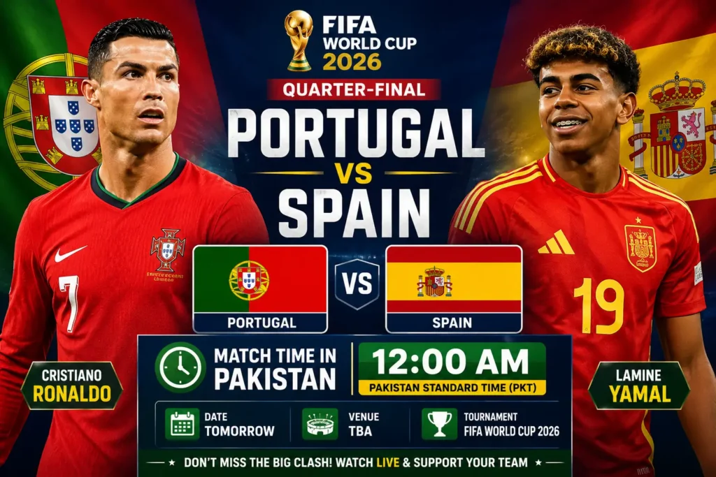 Ronaldo vs Yamal match time in Pakistan