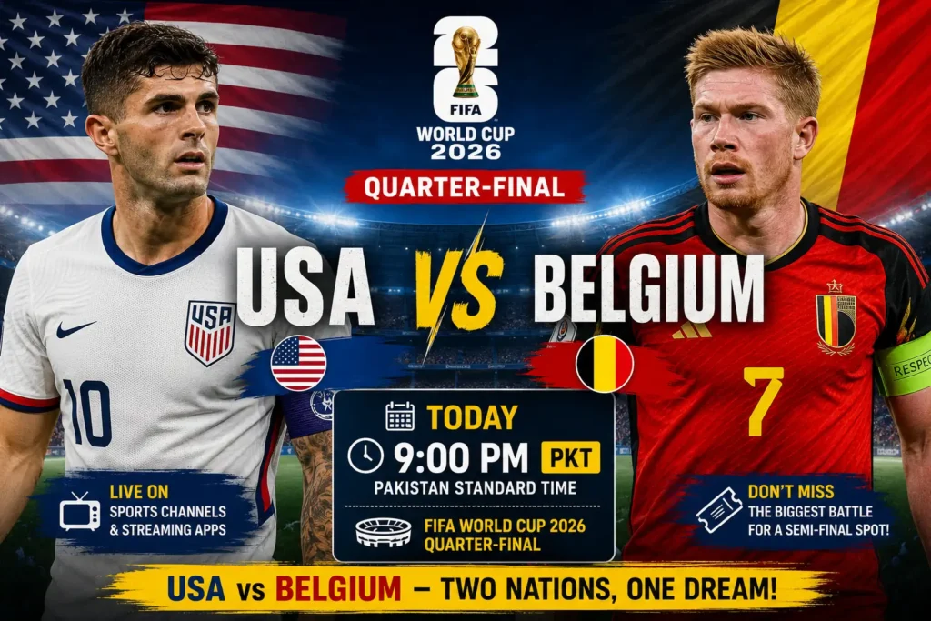 USA vs Belgium Match Time in Pakistan